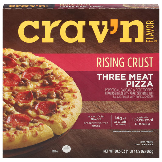 Crav'n Flavor Rising Crust Three Meat Pizza 30.5 oz
