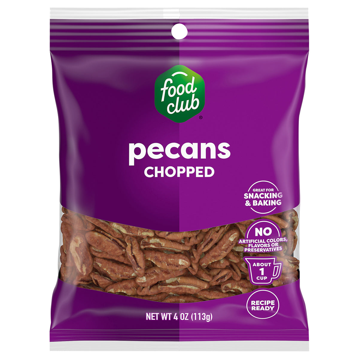 Food Club Chopped Pecans 4 oz
