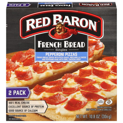 Red Baron French Bread Pepperoni Pizza Singles 2 ea