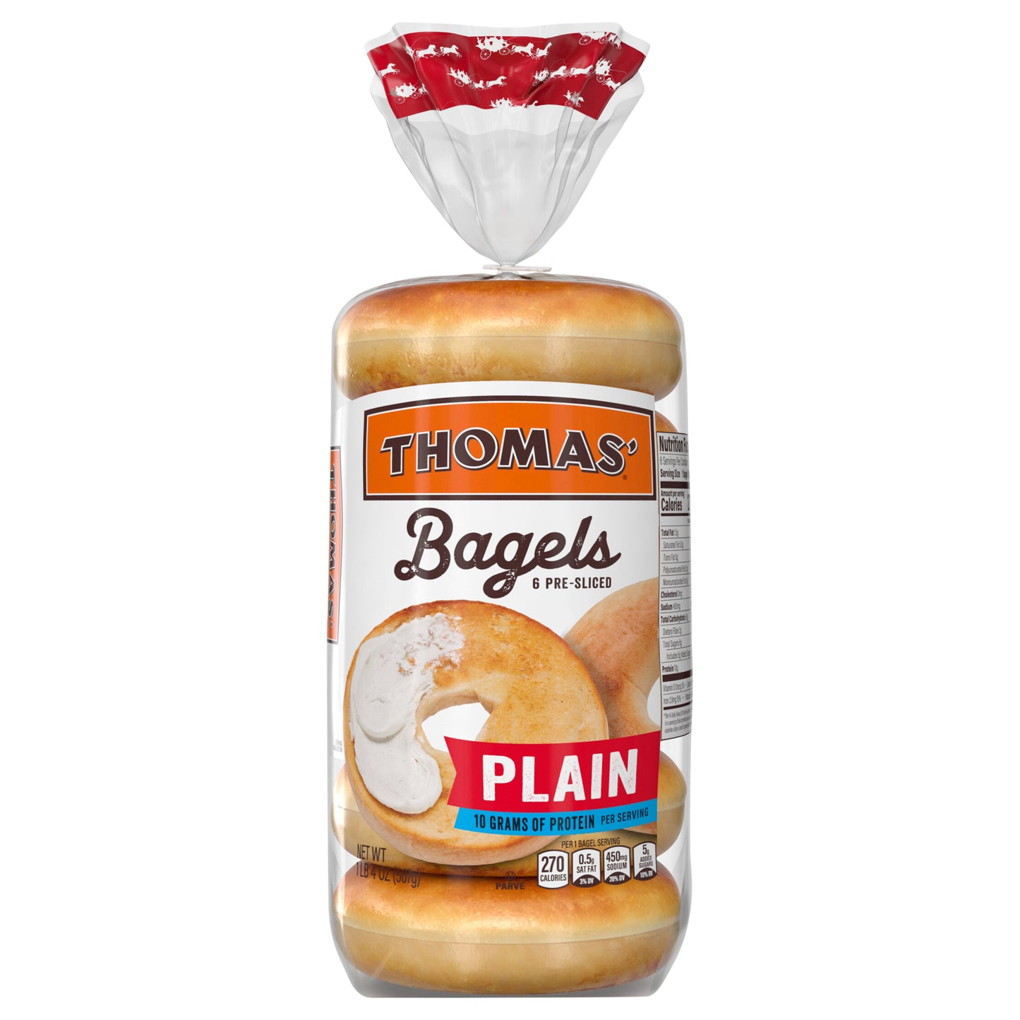Thomas' Plain Bagels, 6 count, 20 oz
