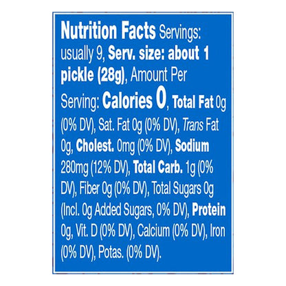 Vlasic Kosher Dill Baby Whole Pickles, Keto Friendly, 16 FL OZ Jar