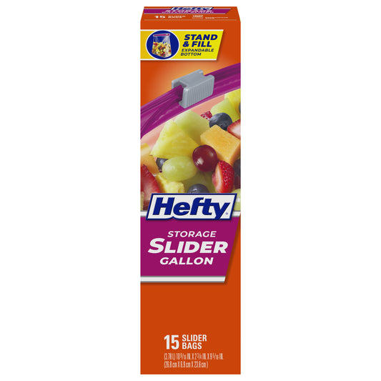 Hefty Gallon Storage Slider Bags 15 ea