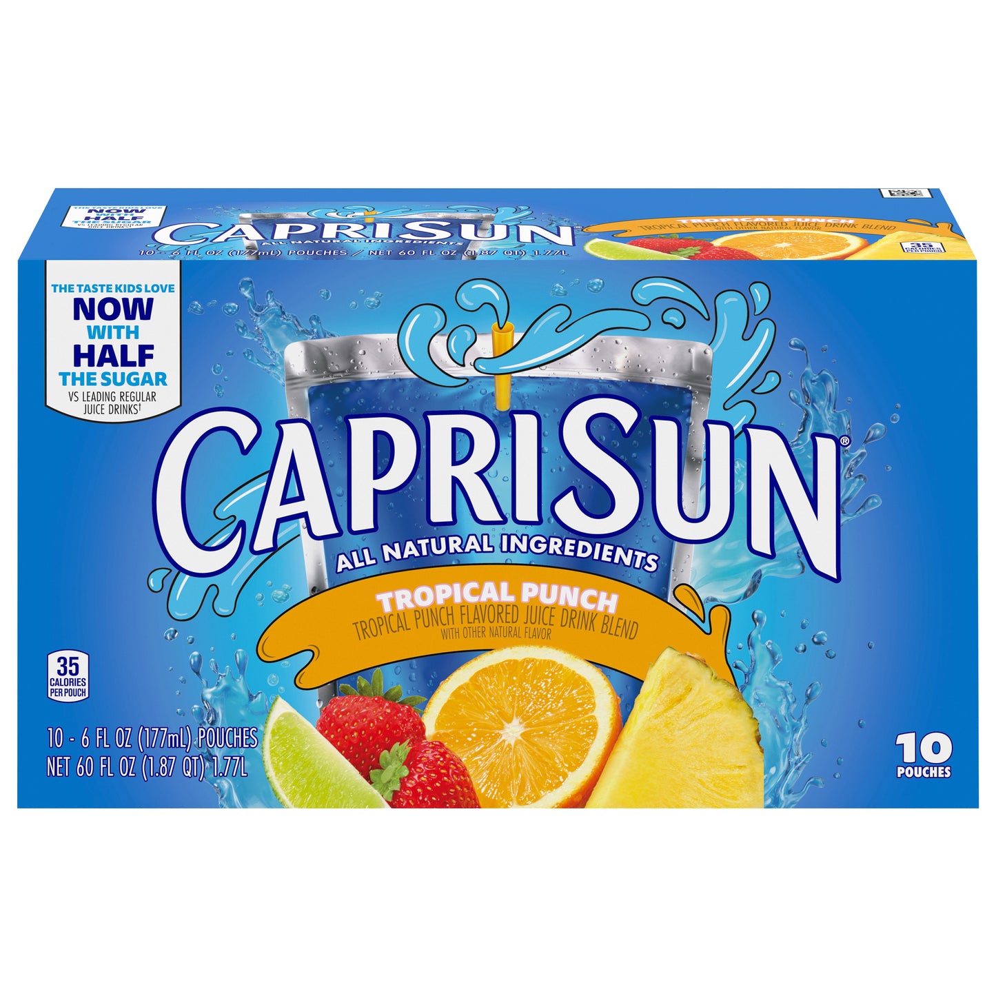Capri Sun Tropical Punch Juice Drink Blend 10 - 6 fl oz Pouches