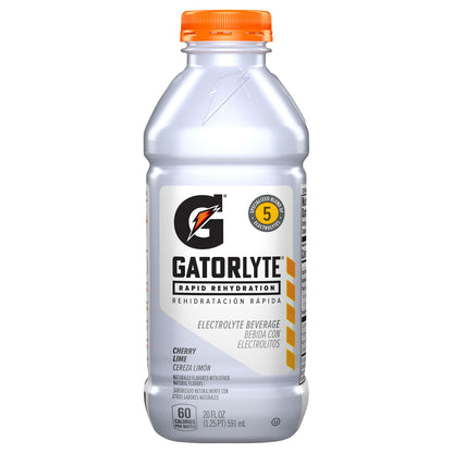 Gatorade Gatorlyte Rapid Rehydration Electrolyte Beverage Cherry Lime 20 Fl Oz