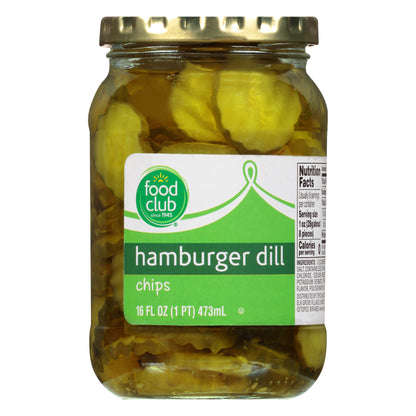 Food Club Hamburger Dil Chips Pickles 16 oz