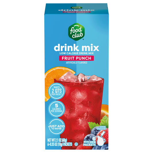 Food Club Low Calorie Fruit Punch Drink Mix 6 ea