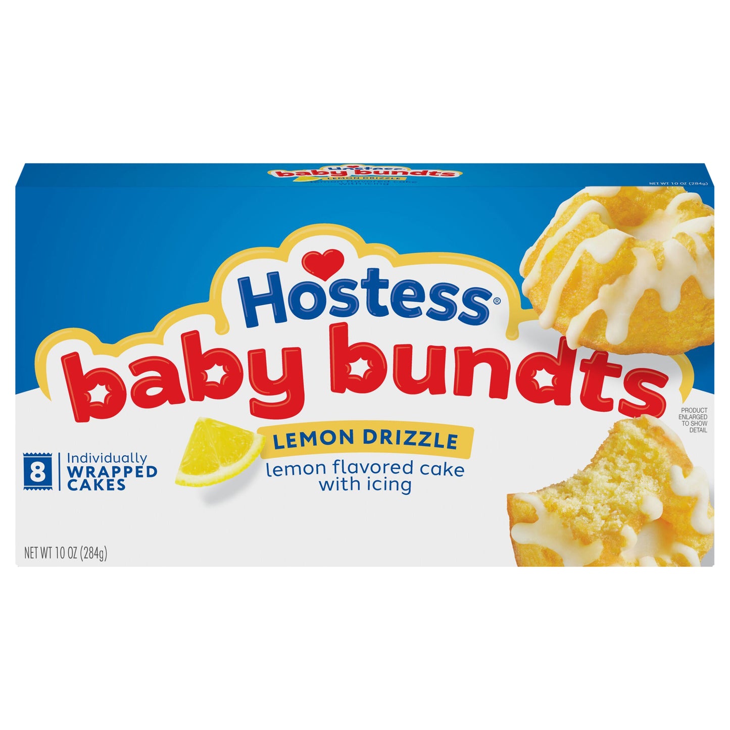 Hostess Baby Bundts, Lemon Drizzle Flavored Mini Cakes, 10 Oz. Box (8 Ct.)