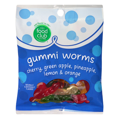 Food Club Assorted Flavors Gummi Worms 6.5 oz