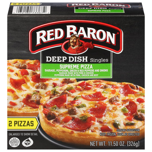Red Baron Deep Dish Singles Supreme Pizza 2 ea