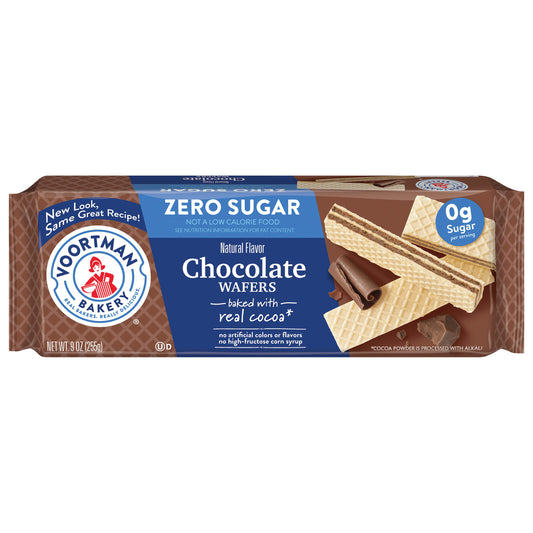 VOORTMAN Bakery Zero Sugar Chocolate Wafers 9 oz