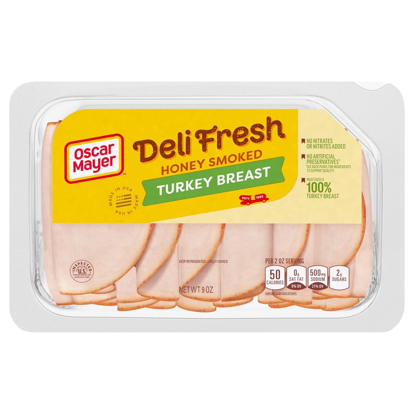 Oscar Mayer Deli Fresh Honey Smoked Sliced Turkey Breast Deli Lunch Meat, 9 oz Package