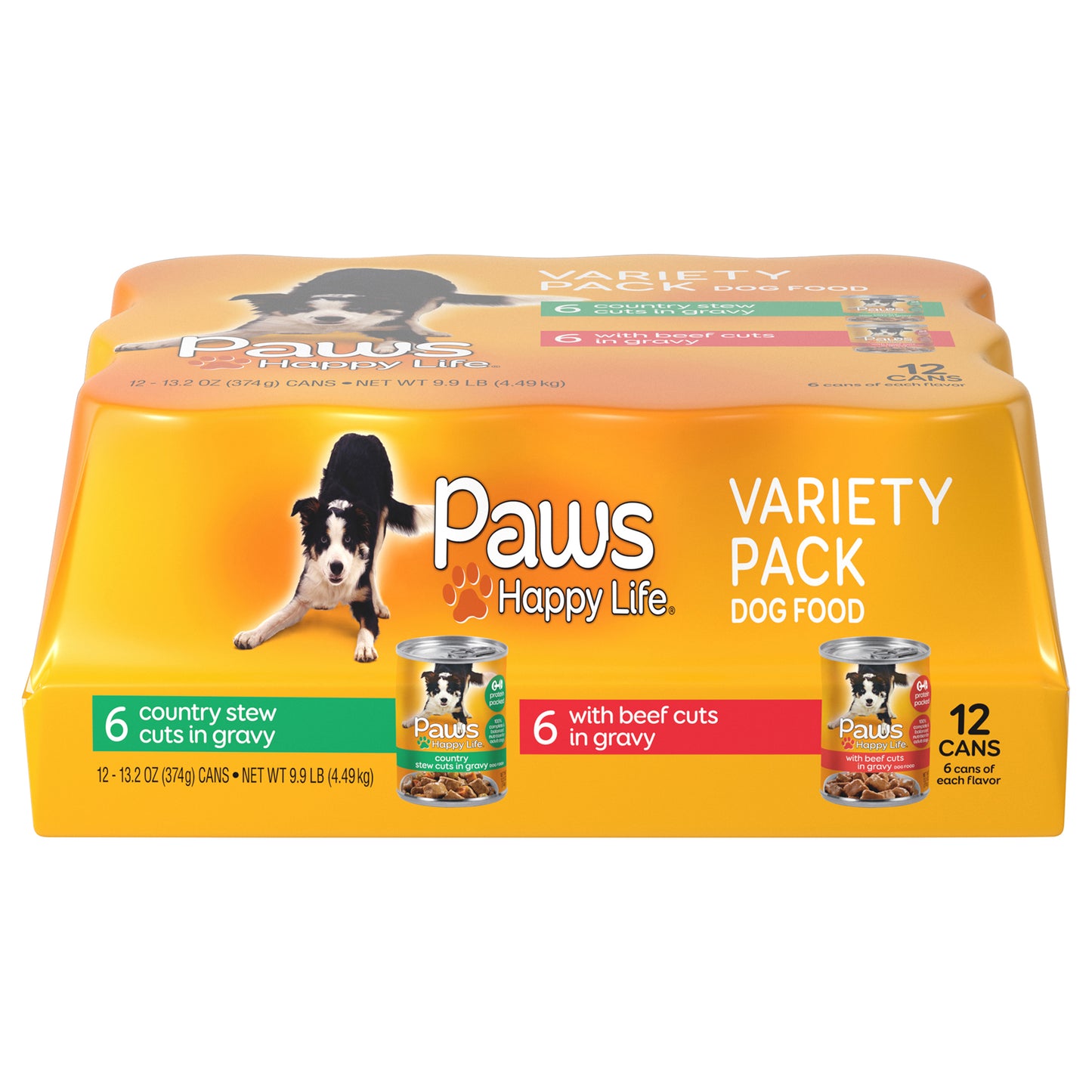 Paws Happy Life Country Stew Cuts in Gravy/with Beef Cuts in Gravy Dog Food Variety Pack 12 - 13.2 oz Cans
