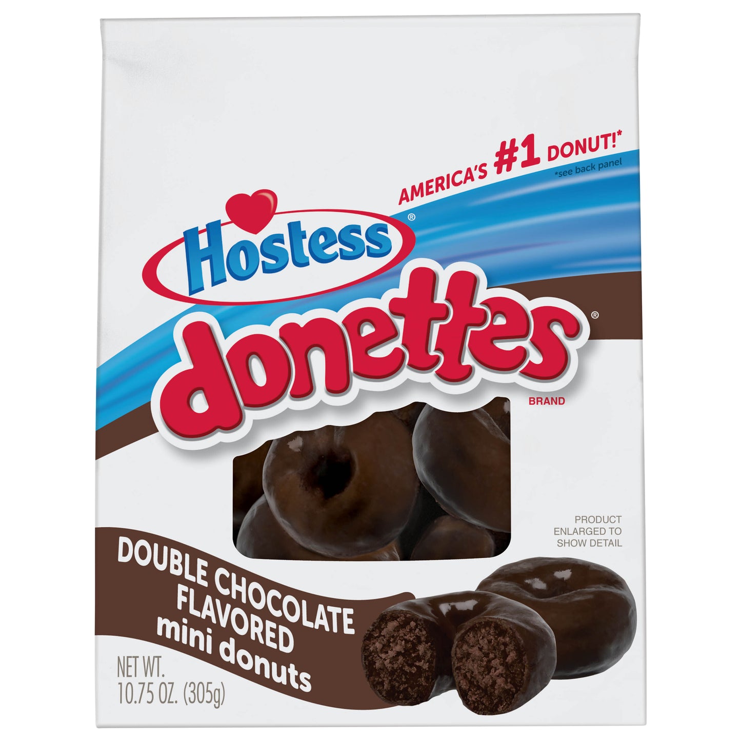 HOSTESS Double Chocolate Frosted DONETTES Bag, Mini Breakfast Donuts  - 10.75 oz