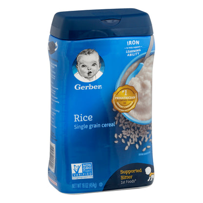 Gerber Added Rice Formulas Gerber Single Grain Rice Cereal 16 oz – Douglas Food Valu