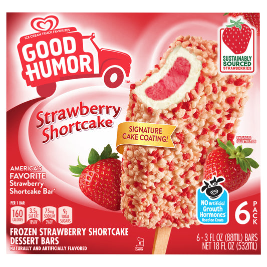 Good Humor Frozen Dairy Dessert Bars Strawberry Shortcake 3.0oz