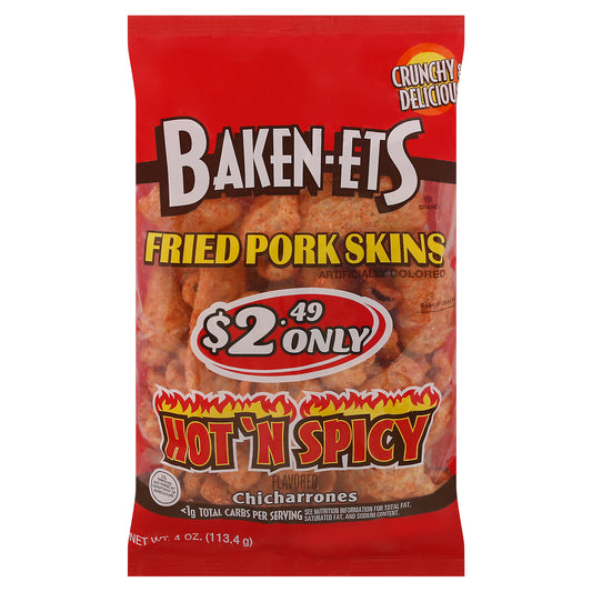 Baken-Ets Hot 'N Spicy Fried Pork Skins 4 oz