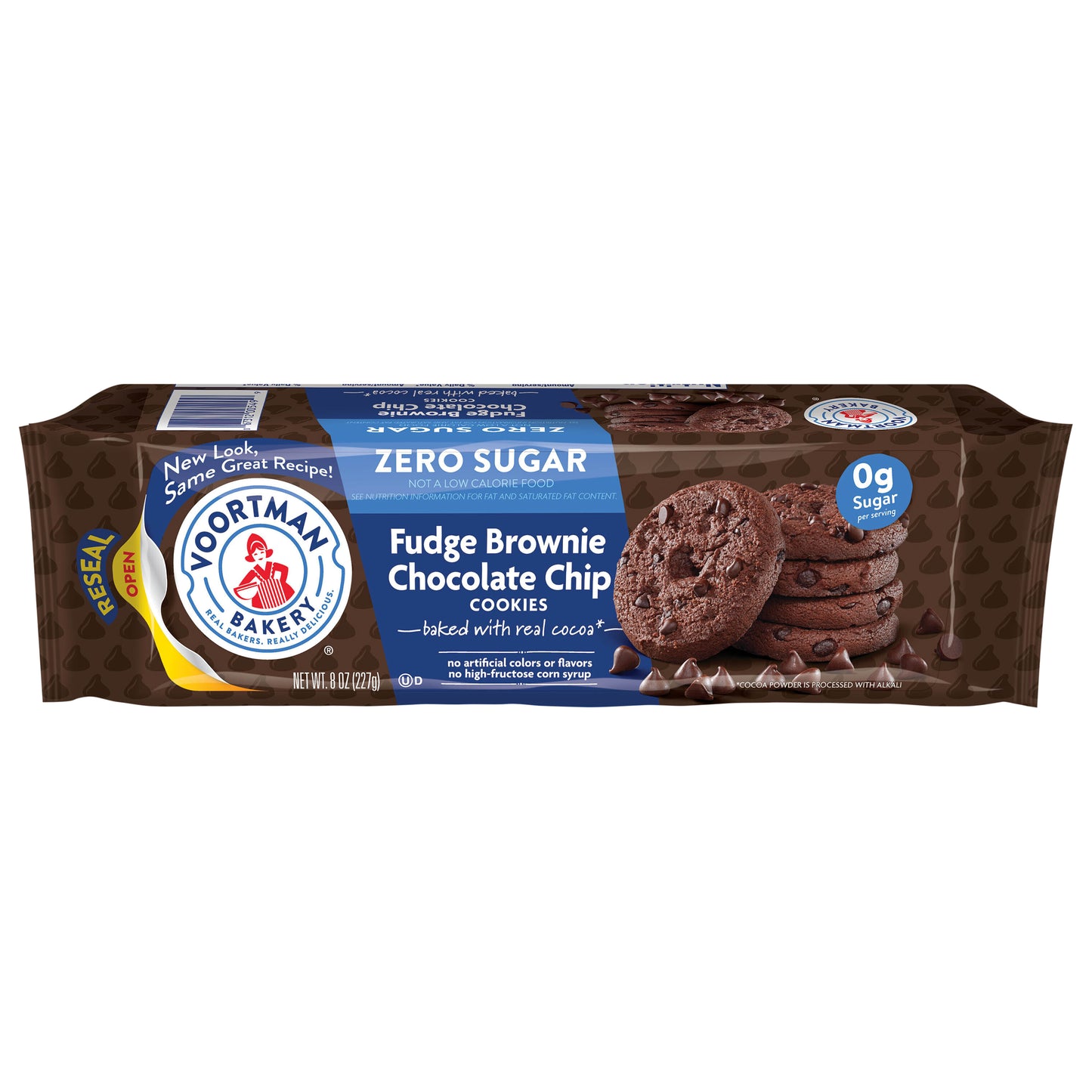 VOORTMAN Bakery Zero Sugar Fudge Brownie Chocolate Chip Cookies 8 oz