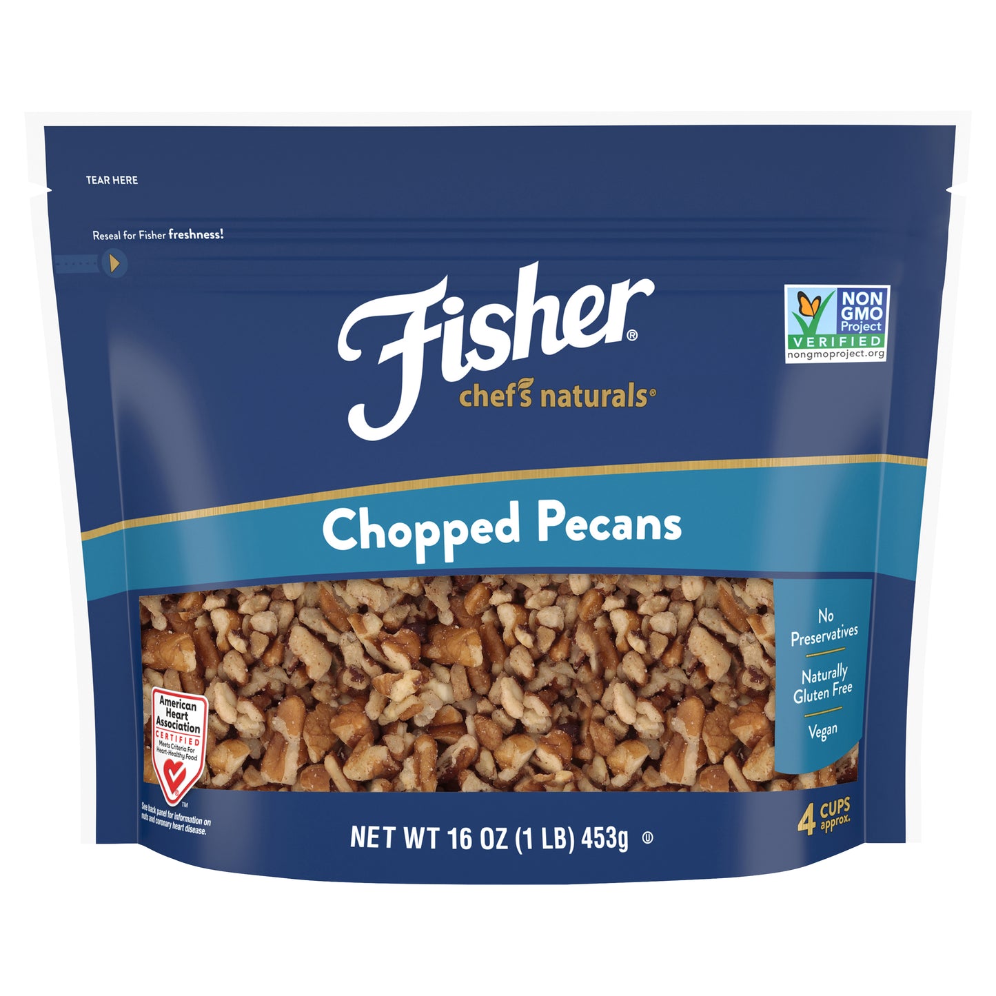 Fisher® Chef's Naturals® Chopped Pecans 16 oz. Bag