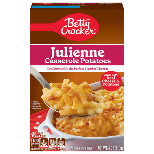 Betty Crocker Julienne Casserole Potatoes, Made With Real Cheese, 4 oz Box