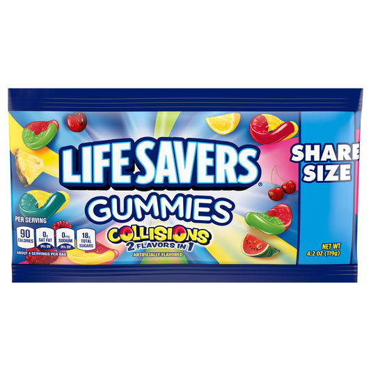 LIFE SAVERS Collisions Gummy Candy, Share Size, 4.2 oz Bag