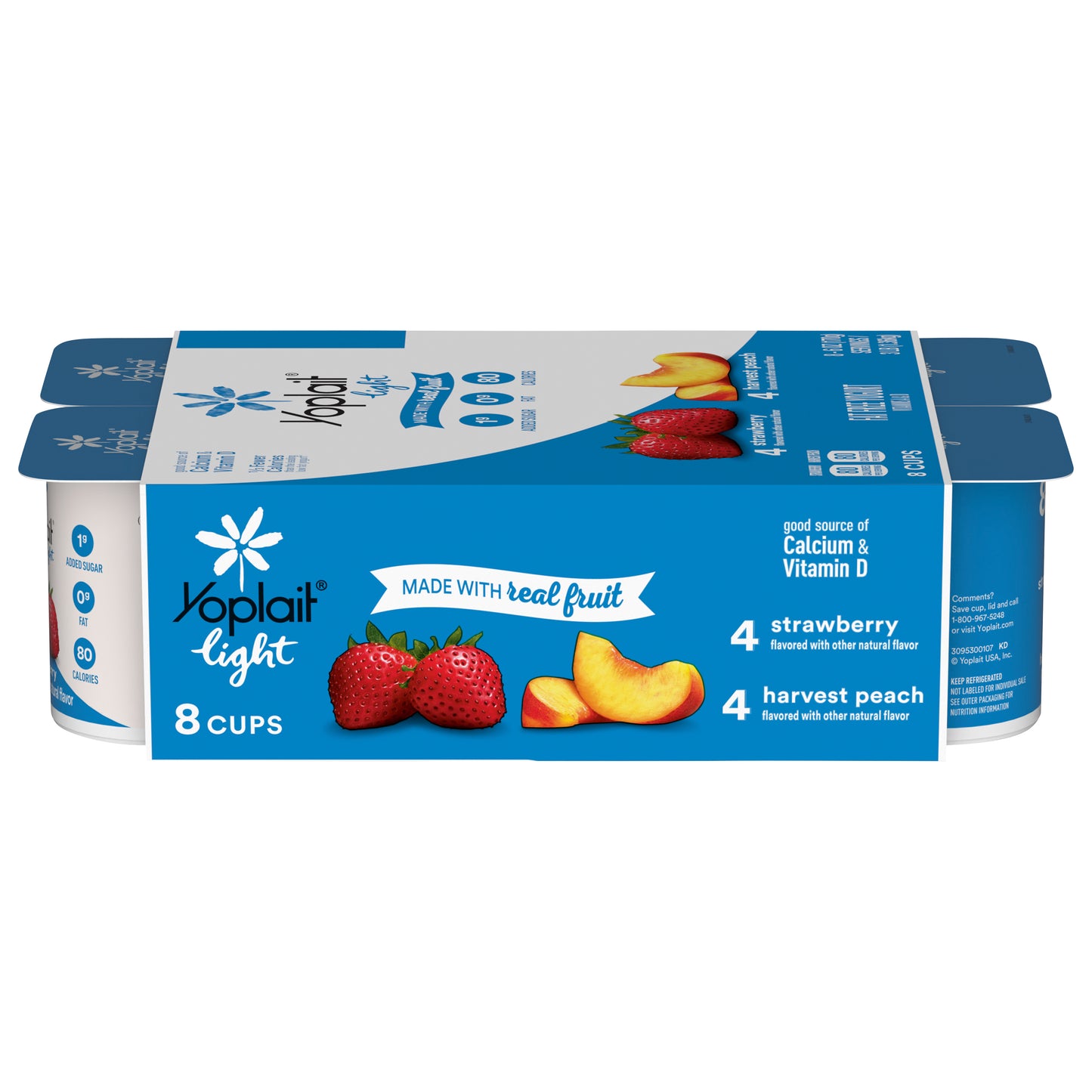 Yoplait Light Fat Free Yogurt Pack, 8 Ct, 6 OZ Yogurt Cups