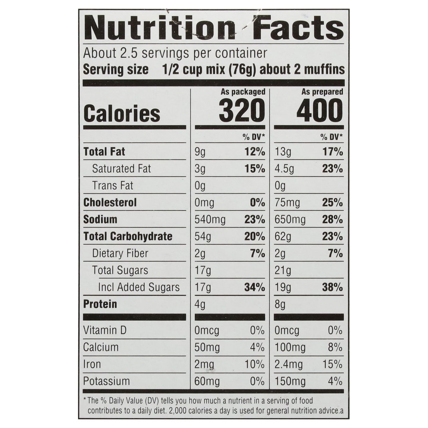Food Club Corn Muffin Mix 7.5 oz