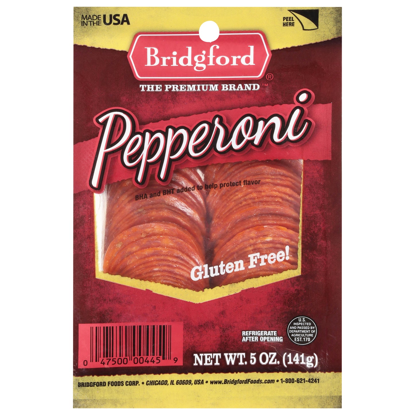 Bridgford Gluten Free! Pepperoni 5 oz