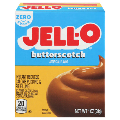 Jell-O Reduced Calorie Zero Sugar Instant Butterscotch Pudding & Pie Filling 1 oz