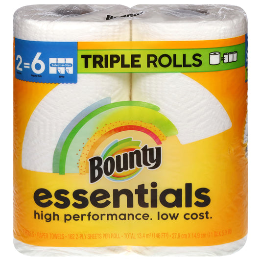 Bounty Select-A-Size White 2-Ply Essentials Triple Rolls Paper Towels 2 Rolls