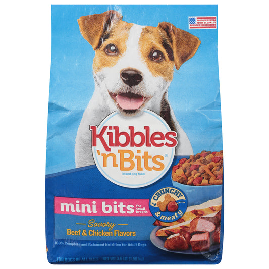 Kibbles 'n Bits Mini Bits Beef & Chicken Flavors Dog Food 3.5 lb