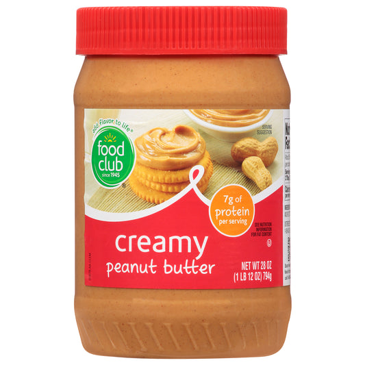 Food Club Creamy Peanut Butter 28 oz