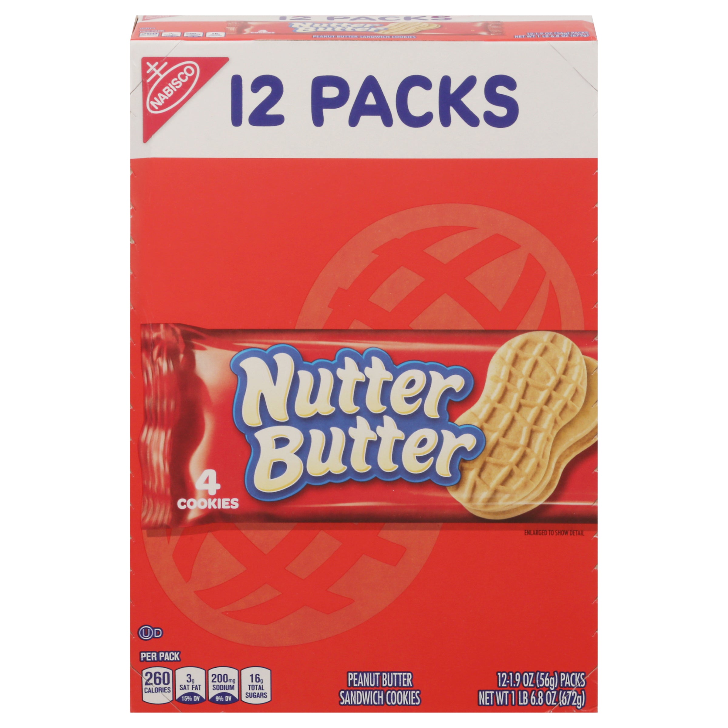 Nutter Butter Peanut Butter Sandwich Cookies 12 - 1.9 oz Packs ...