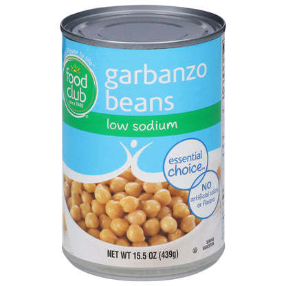 Food Club Essential Choice Low Sodium Garbanzo Beans 15.5 oz