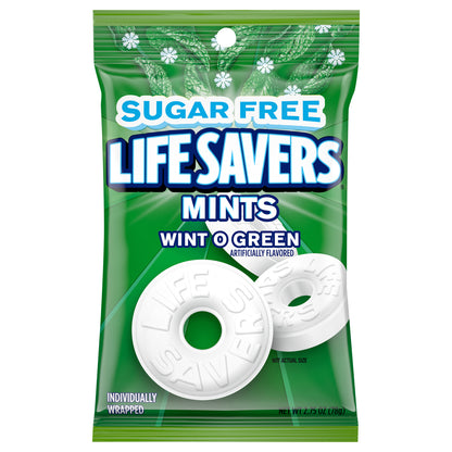LIFE SAVERS Wint O Green Sugarfree Mints Candy Bag
