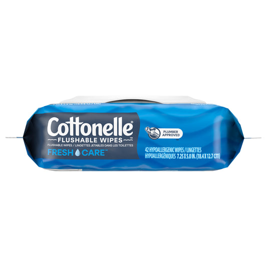 Cottonelle Fresh Care Flushable Wet Wipes, Adult Wet Wipes, 1 Flip-Top Pack, 42 Wipes per Pack (42 Total Flushable Wipes)