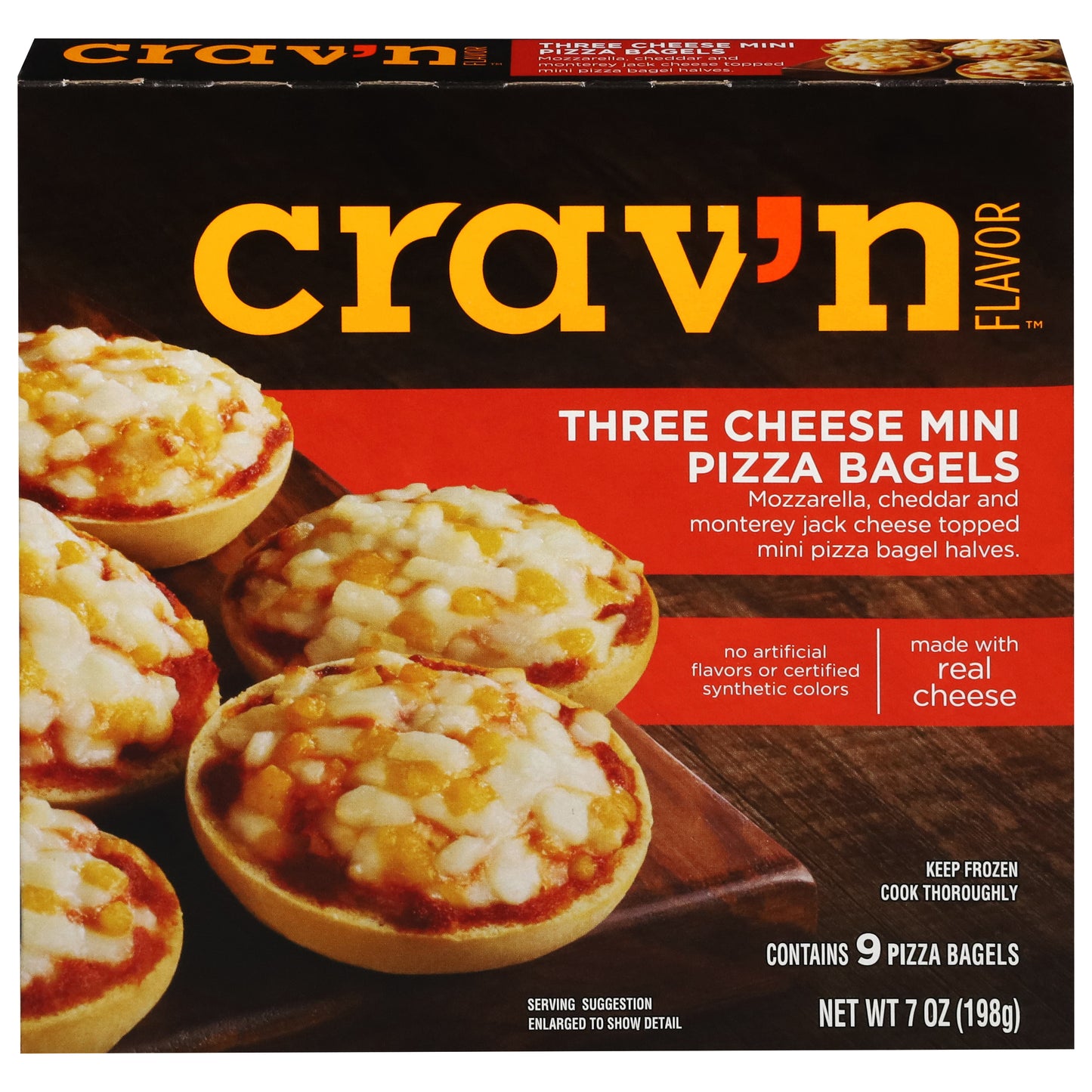 Crav'n Flavor Mini Three Cheese Pizza Bagels 7 oz