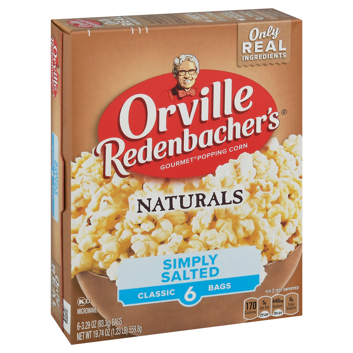 Orville Redenbacher's Naturals Microwave Gourmet Simply Salted Popping Corn 6 - 3.29 oz Bags