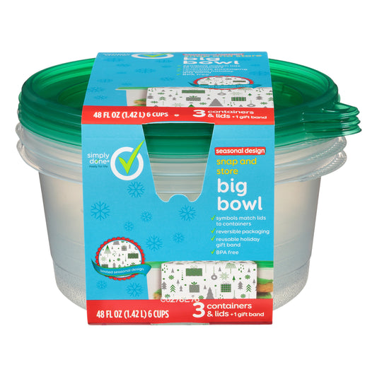 Simply Done 48 Ounce Seasonal Design Big Bowl 3 ea