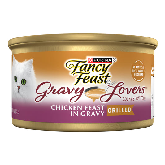 Purina Fancy Feast Gravy Lovers Chicken Feast in Gravy Gourmet Cat Food in Wet Cat Food Gravy  - 3 oz. Can