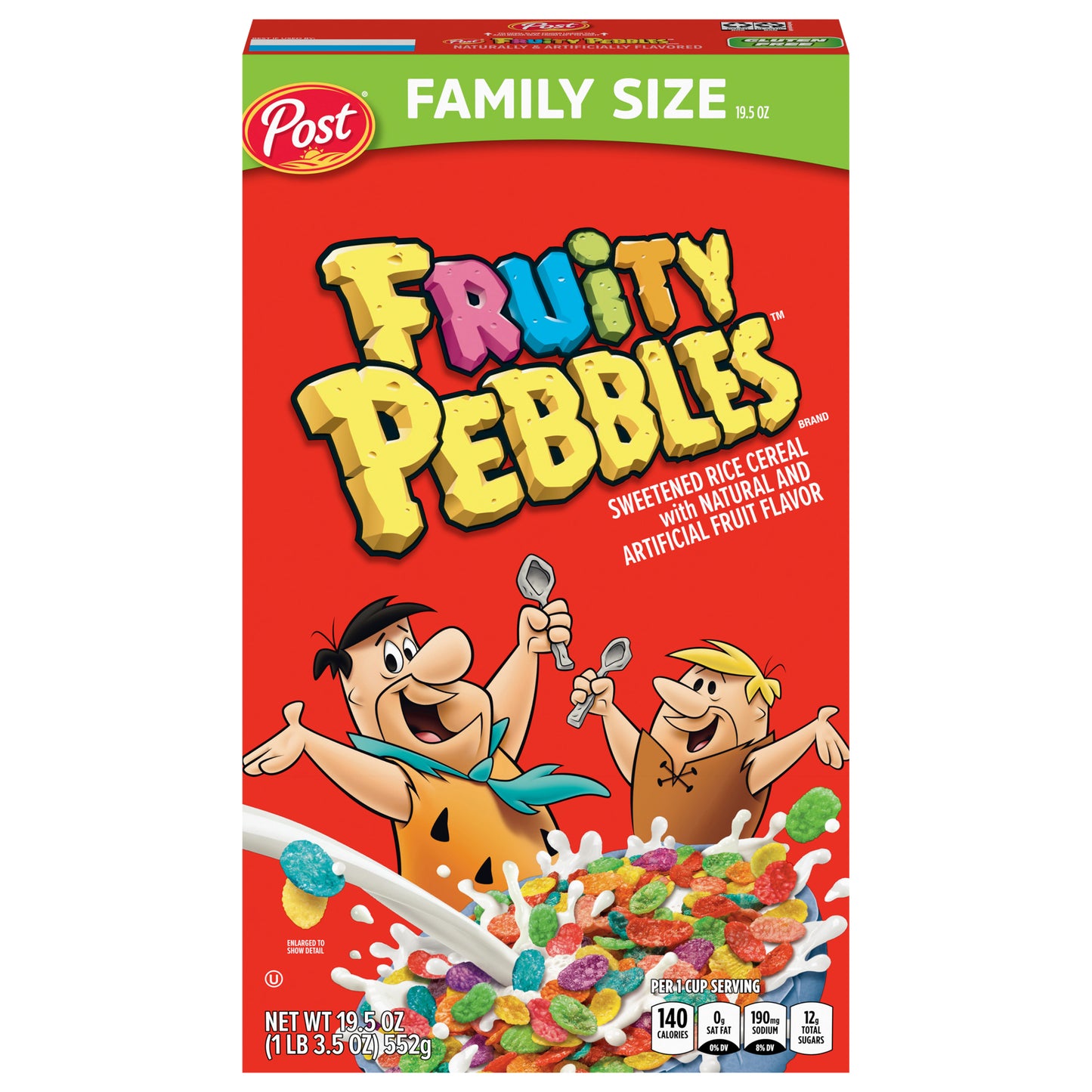 Fruity Pebbles Fruit Flavor Cereal Family Size 19.5 oz
