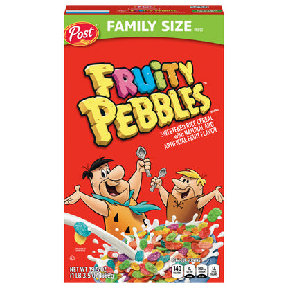 Fruity Pebbles Fruit Flavor Cereal Family Size 19.5 oz