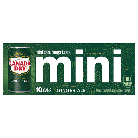 Canada Dry Ginger Ale Soda, 7.5 fl oz cans, 10 pack