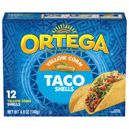 Ortega Yellow Corn Taco Shells, Kosher, 12 Count, 4.9 oz