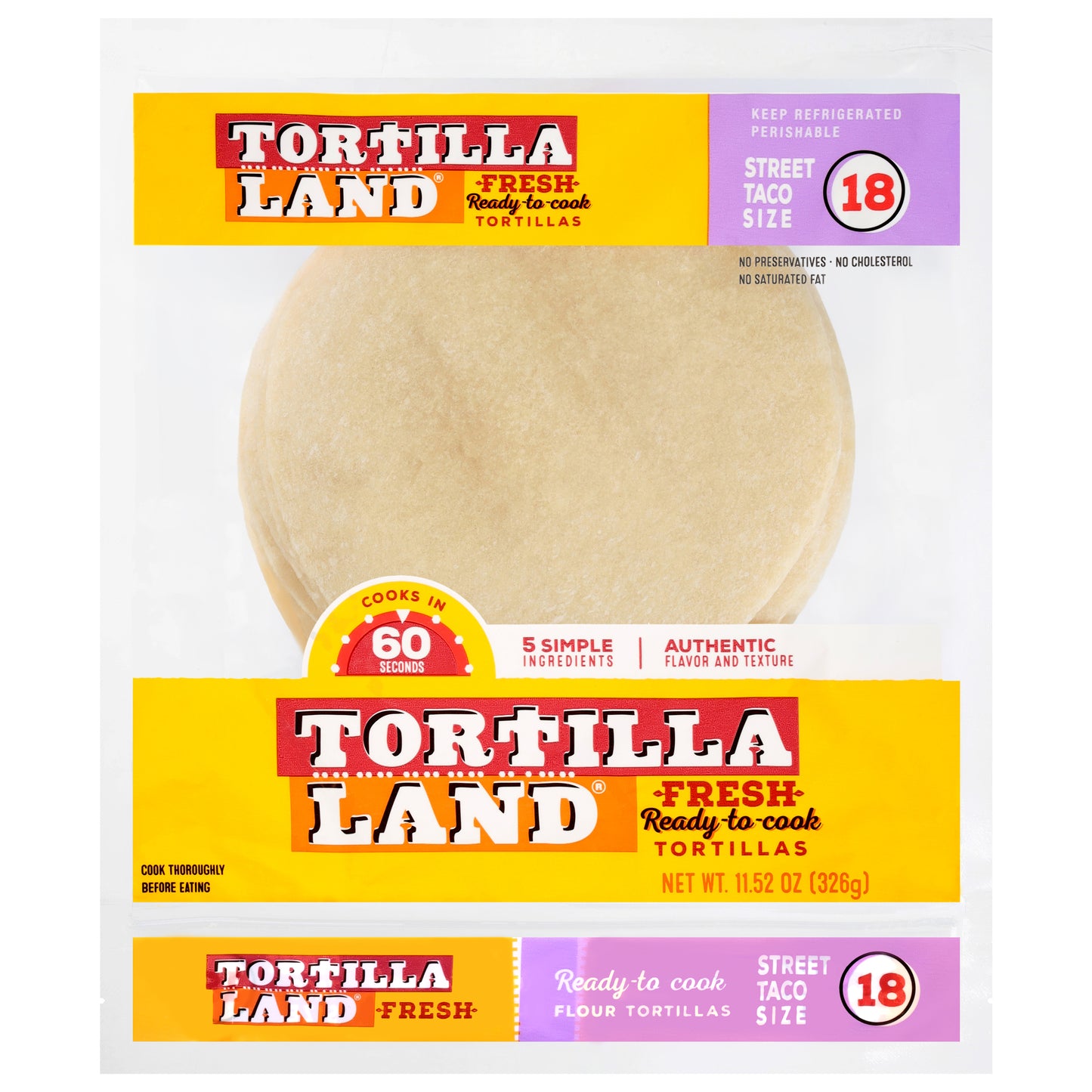 Tortilla Land Street Taco Size Flour Tortillas 18 Each