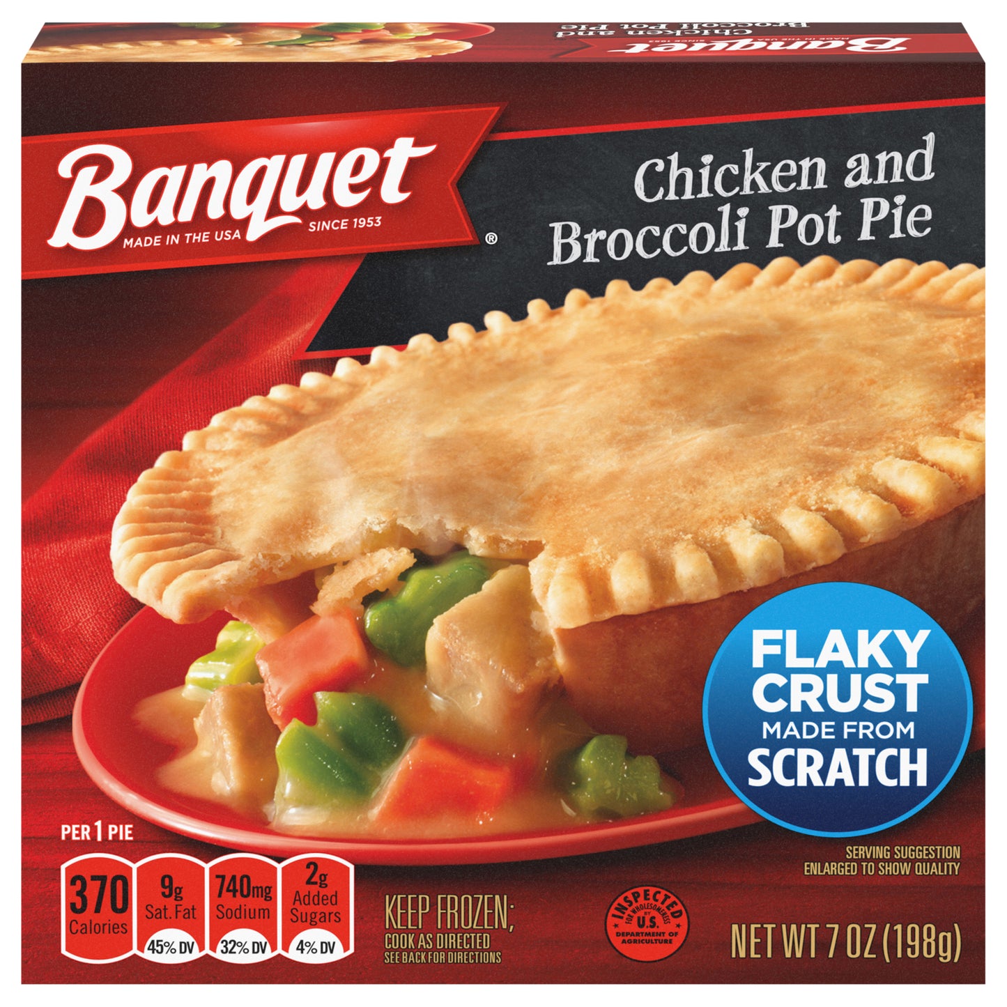 Banquet Frozen Pot Pie Dinner, Chicken & Broccoli, 7-Ounce
