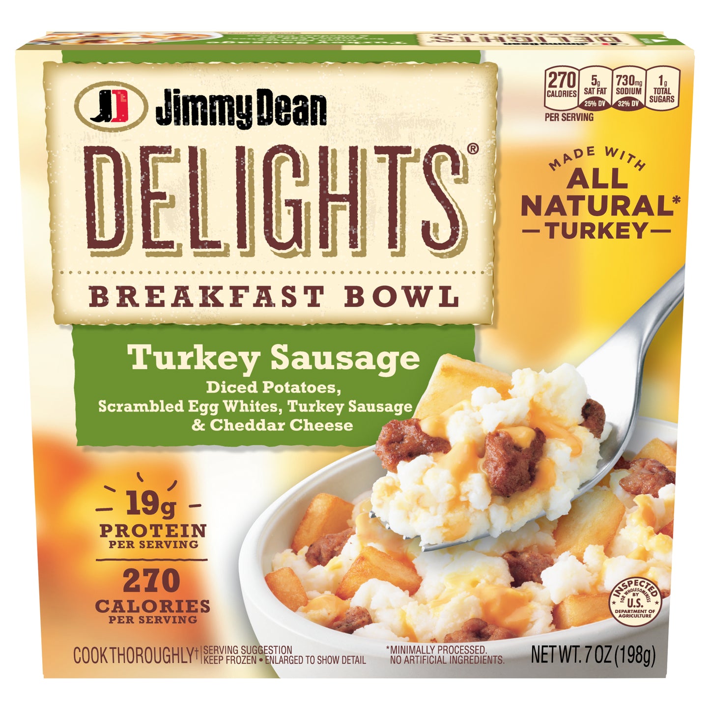 Jimmy Dean Delights Breakfast Bowl, Turkey Sausage, Frozen, 7 oz Bowl