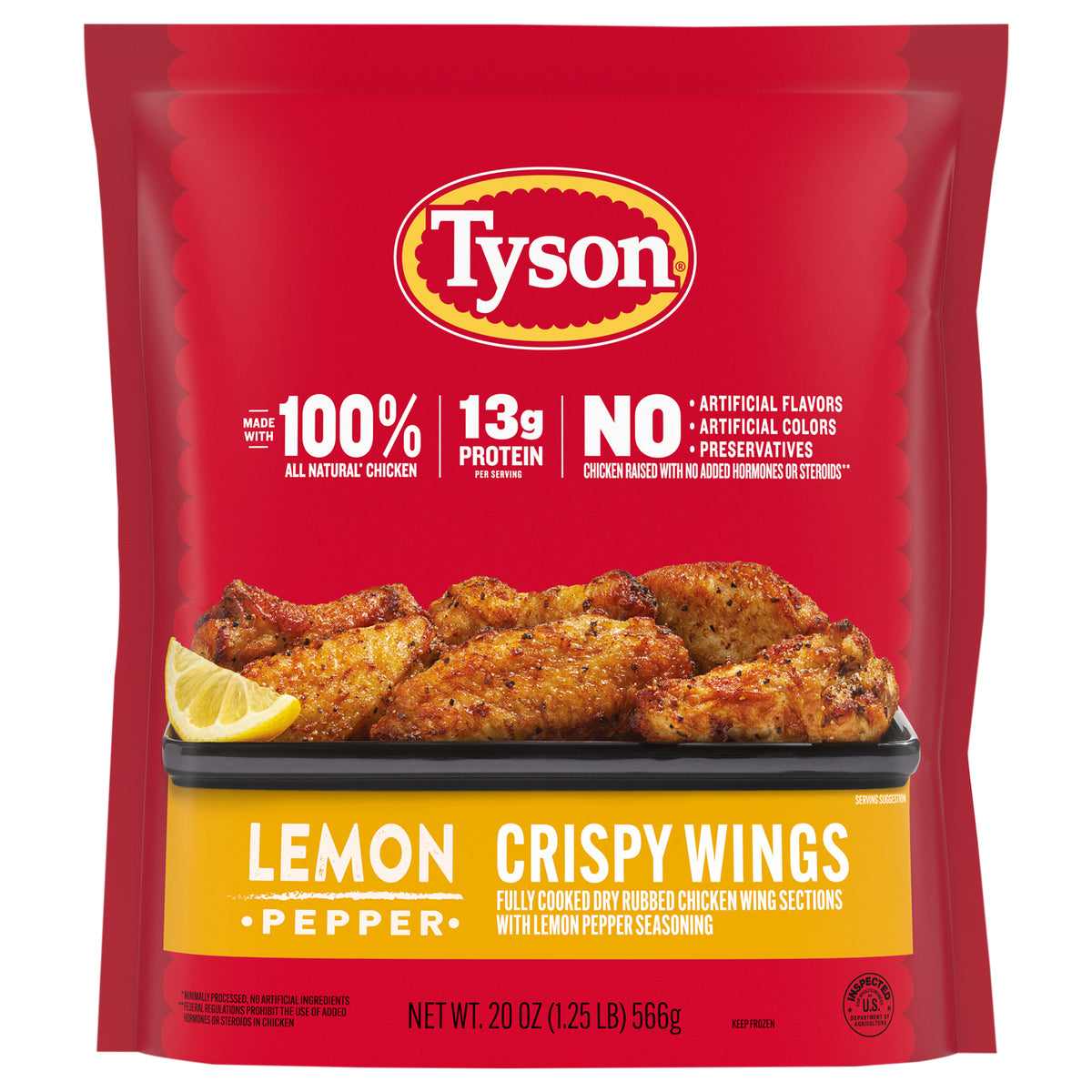 Tyson Frozen Lemon Pepper Crispy Wings, 20 oz