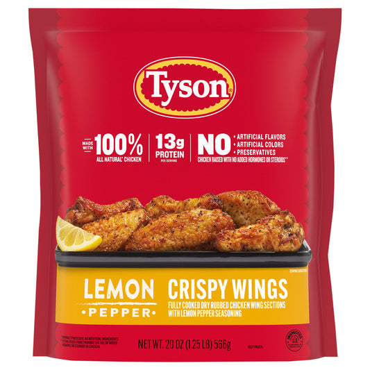 Tyson Frozen Lemon Pepper Crispy Wings, 20 oz
