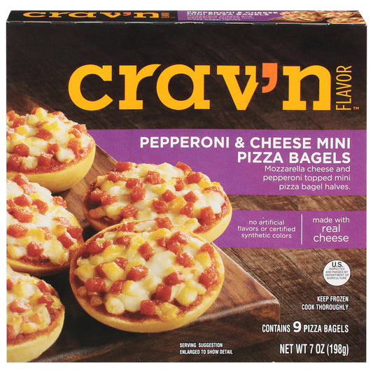 Crav'n Flavor Pepperoni & Cheese Pizza Bagels Mini 9 ea