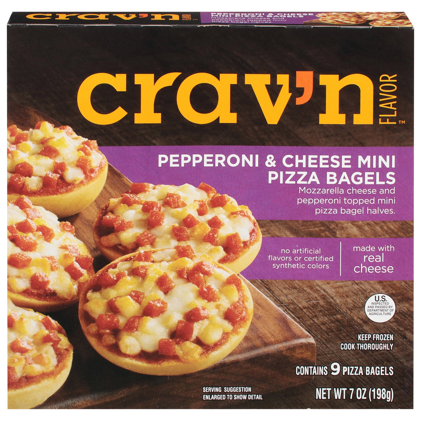 Crav'n Flavor Mini Three Cheese Pizza Bagels 7 oz